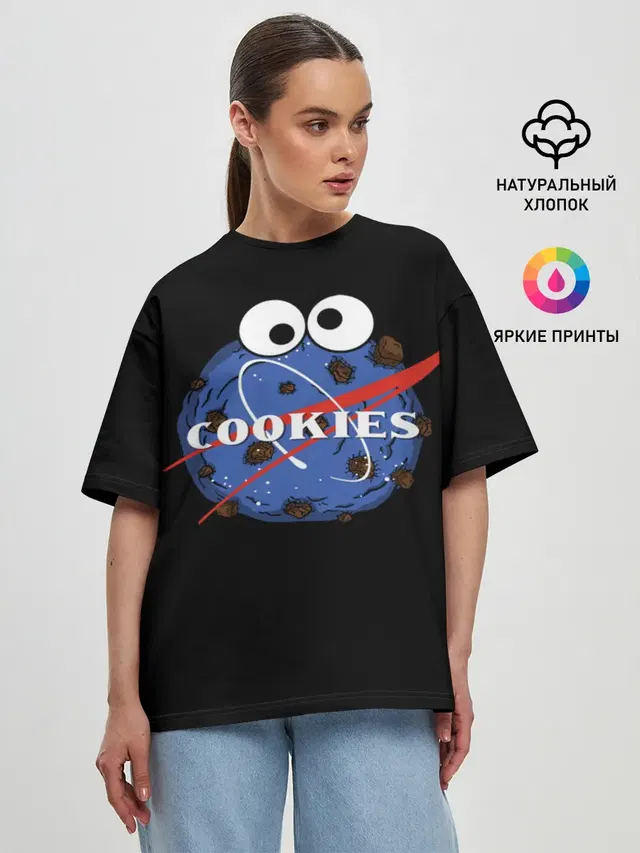 Женская футболка оверсайз с принтом «Cookies»