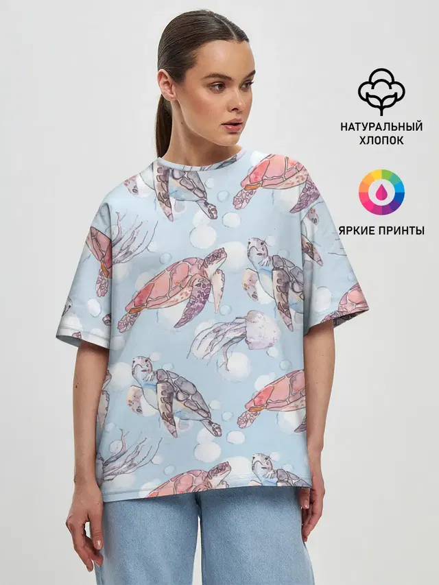Женская футболка оверсайз