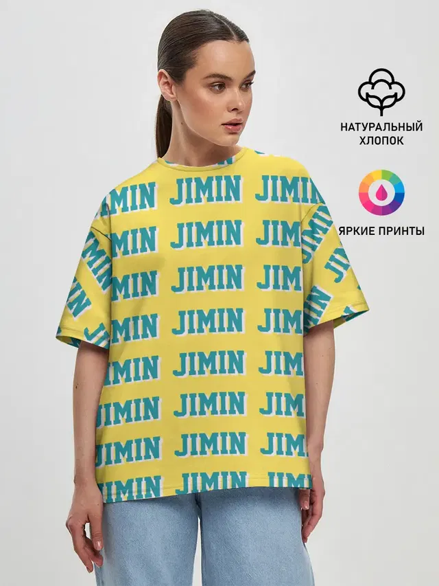 Женская футболка оверсайз с принтом «BTS — Jimin»