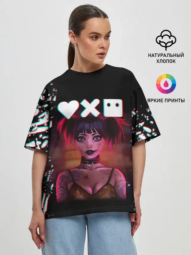 Женская футболка оверсайз