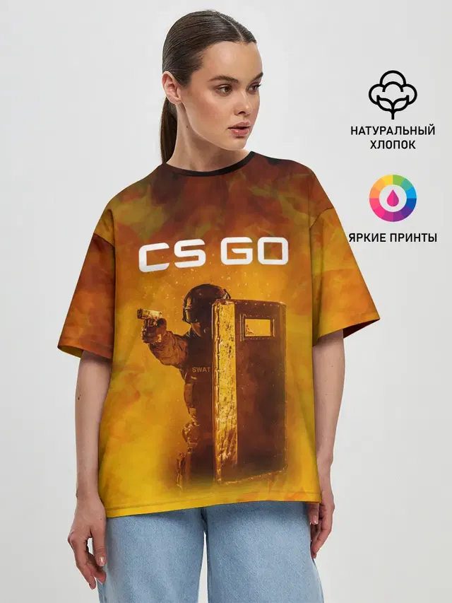 Женская футболка оверсайз