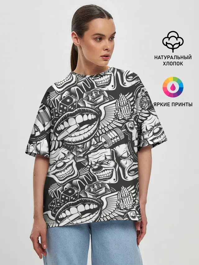 Женская футболка оверсайз