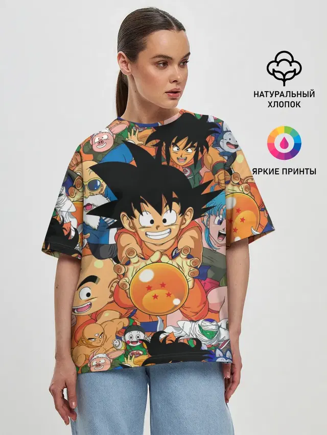 Женская футболка оверсайз с принтом «Goku»
