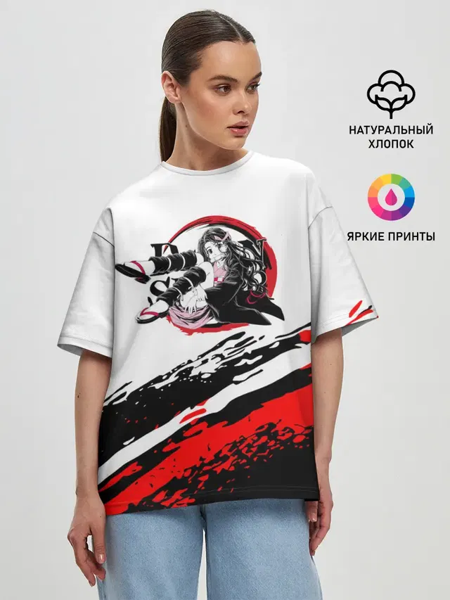 Женская футболка оверсайз
