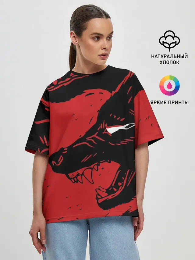 Женская футболка оверсайз