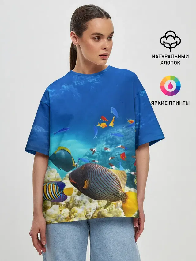 Женская футболка оверсайз