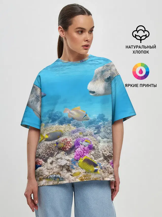 Женская футболка оверсайз