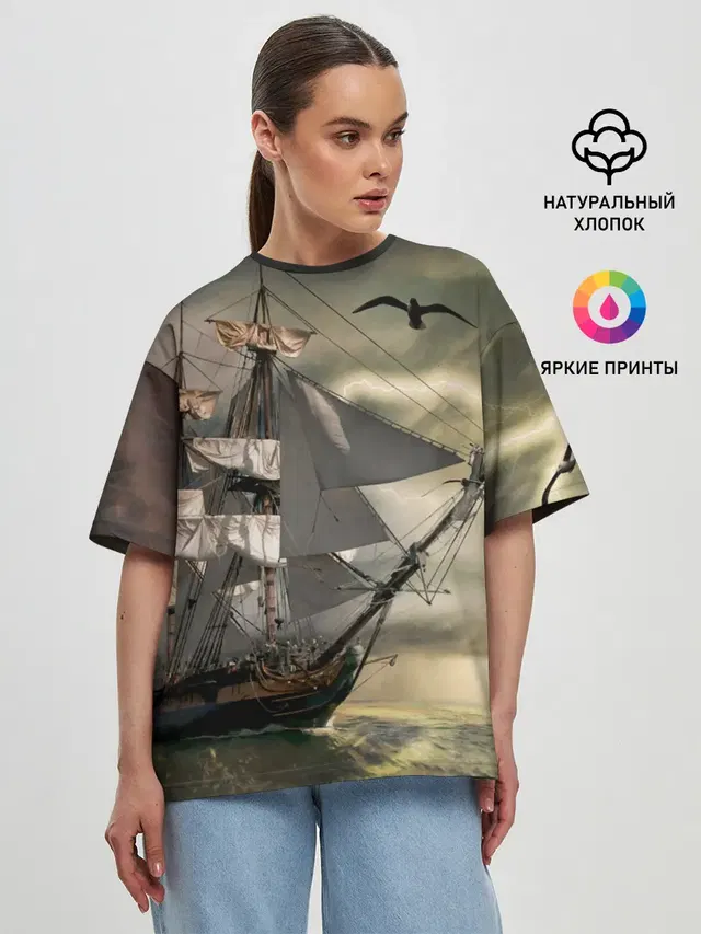 Женская футболка оверсайз