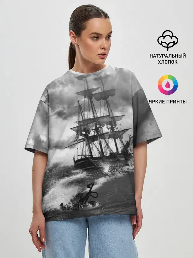 Женская футболка оверсайз