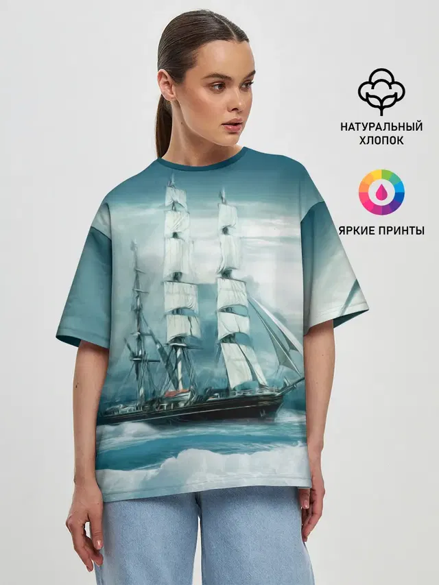Женская футболка оверсайз