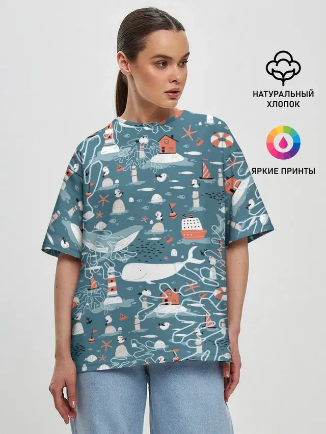 Женская футболка оверсайз