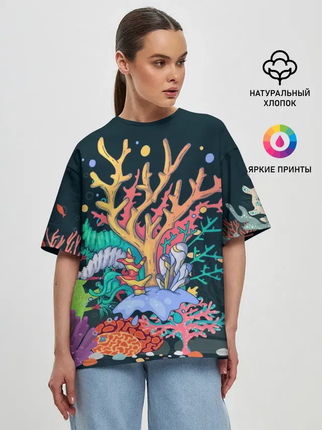 Женская футболка оверсайз