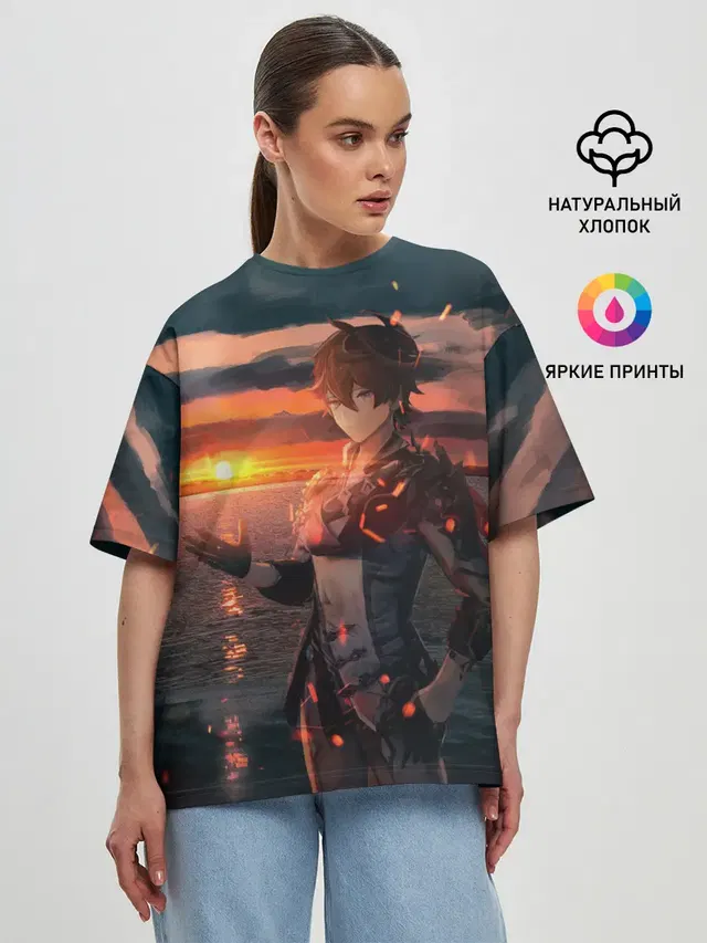 Женская футболка оверсайз