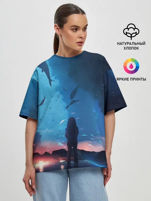 Женская футболка оверсайз