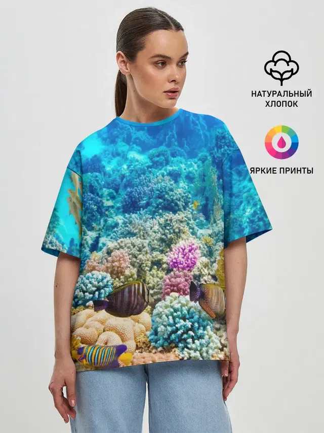 Женская футболка оверсайз