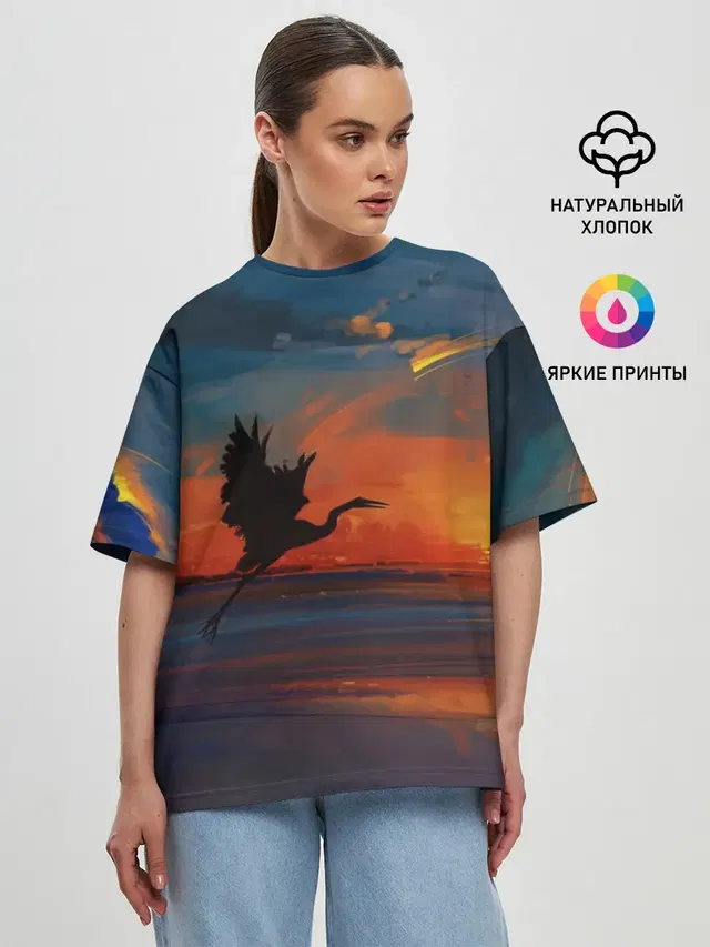 Женская футболка оверсайз