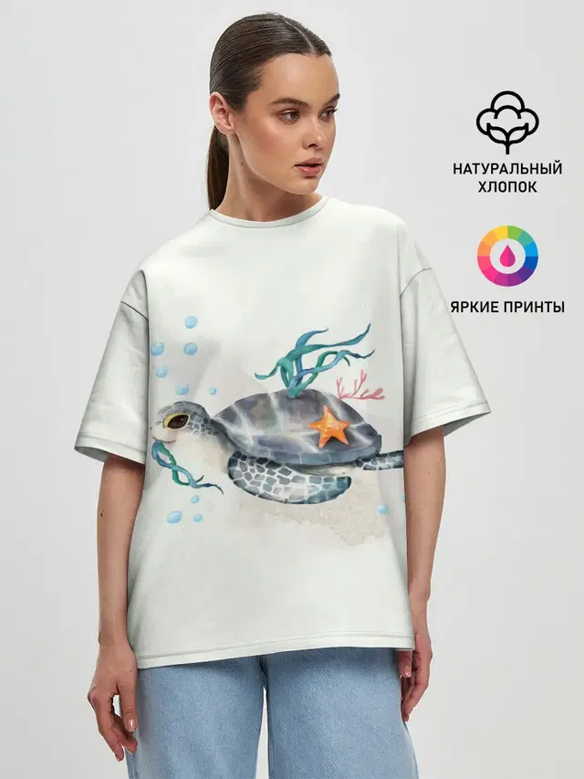 Женская футболка оверсайз