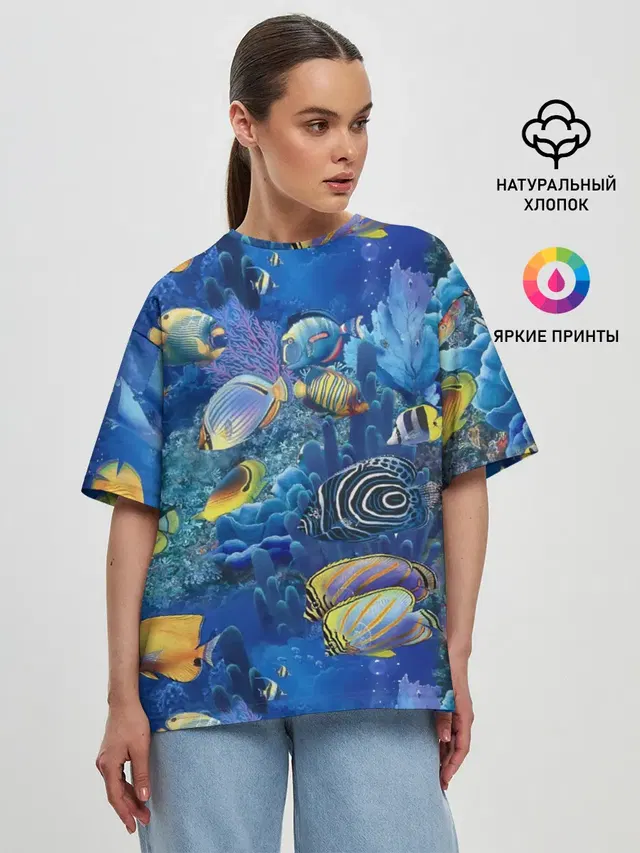 Женская футболка оверсайз