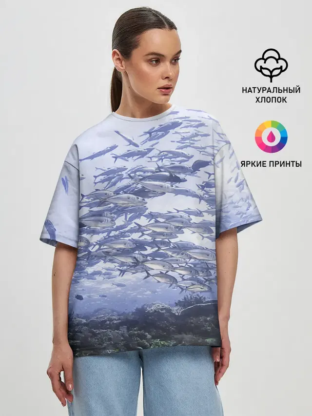 Женская футболка оверсайз