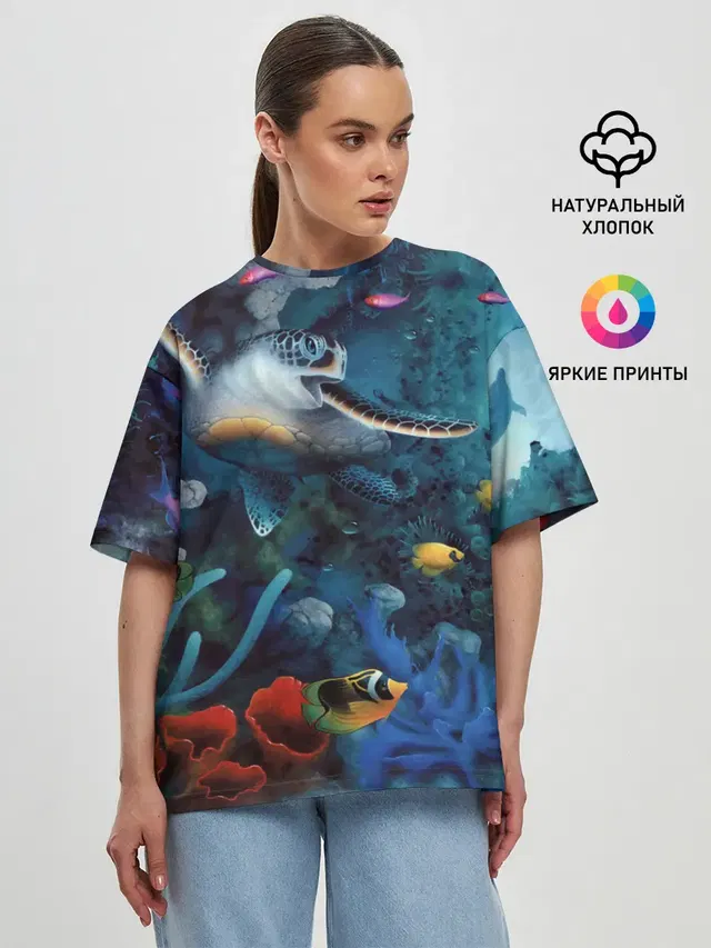 Женская футболка оверсайз