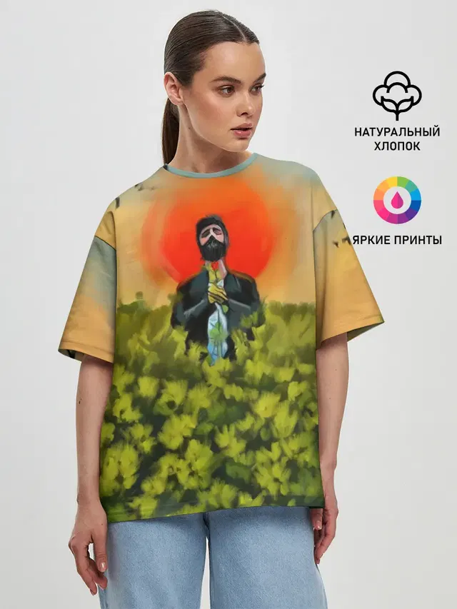 Женская футболка оверсайз