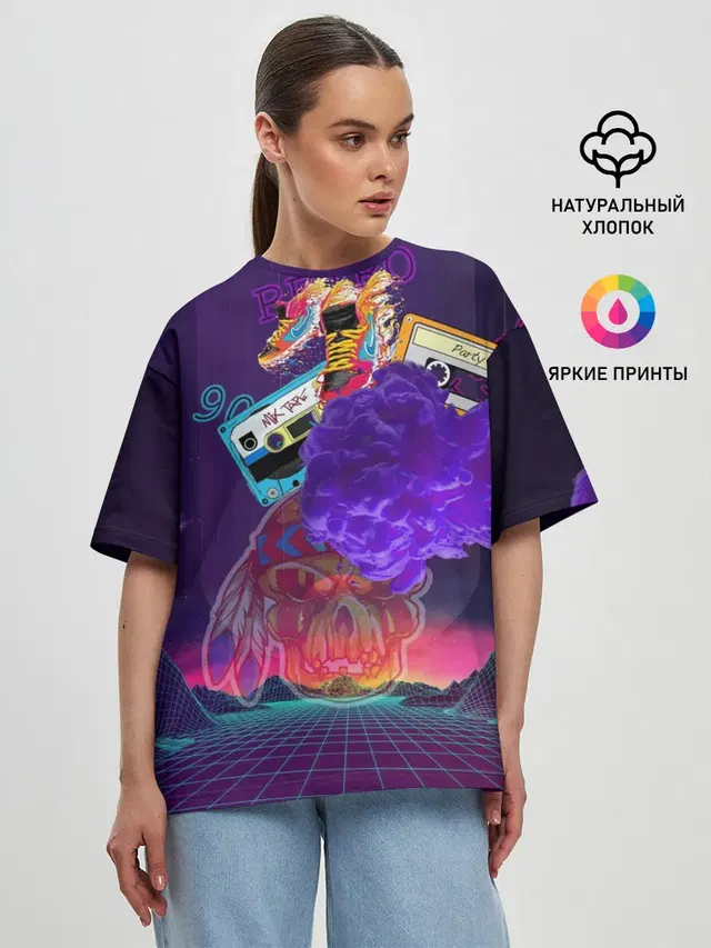Женская футболка оверсайз