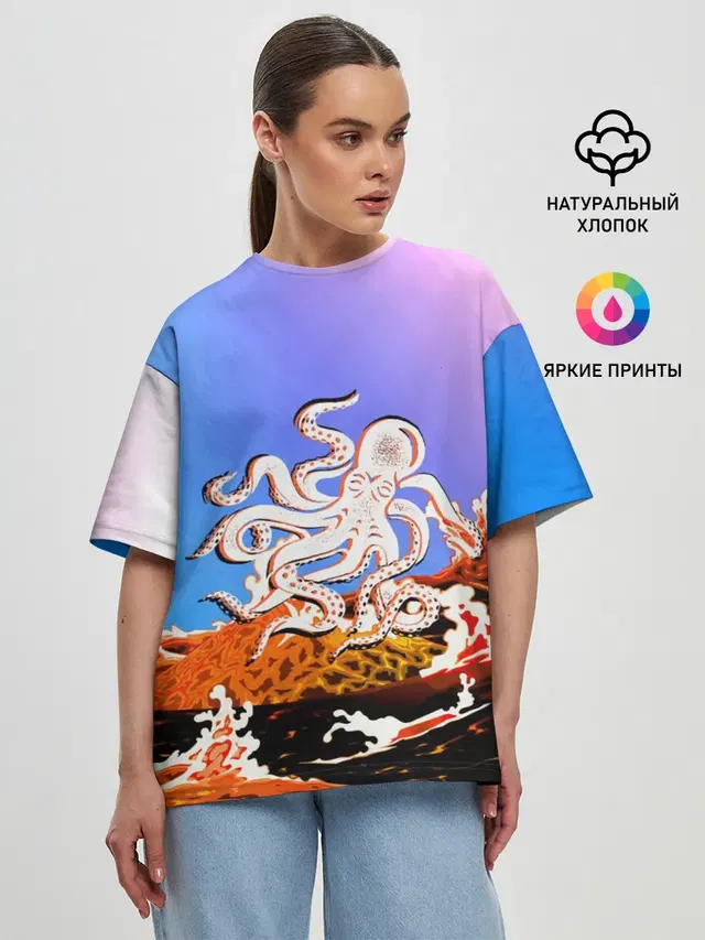 Женская футболка оверсайз