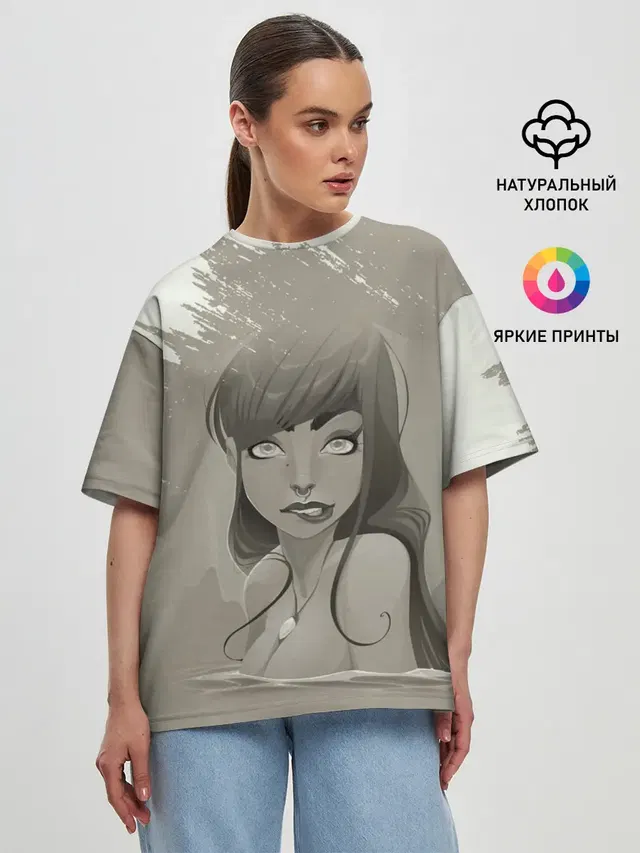 Женская футболка оверсайз