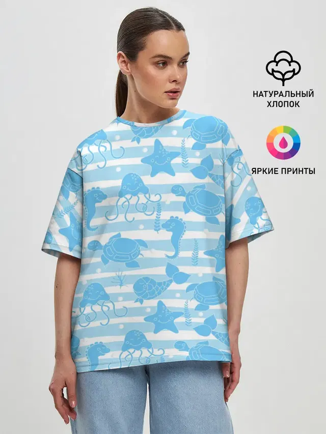 Женская футболка оверсайз