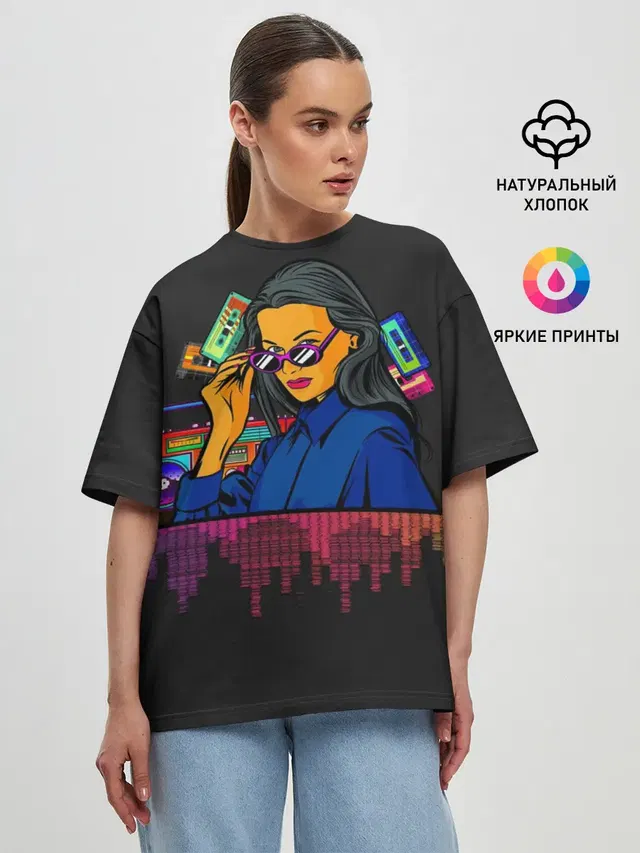 Женская футболка оверсайз