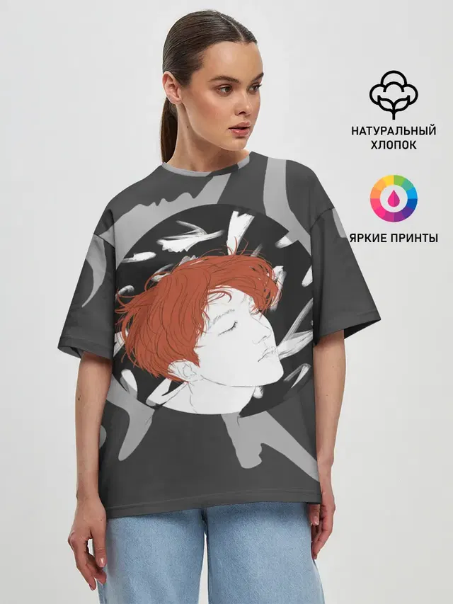 Женская футболка оверсайз