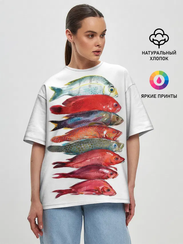 Женская футболка оверсайз