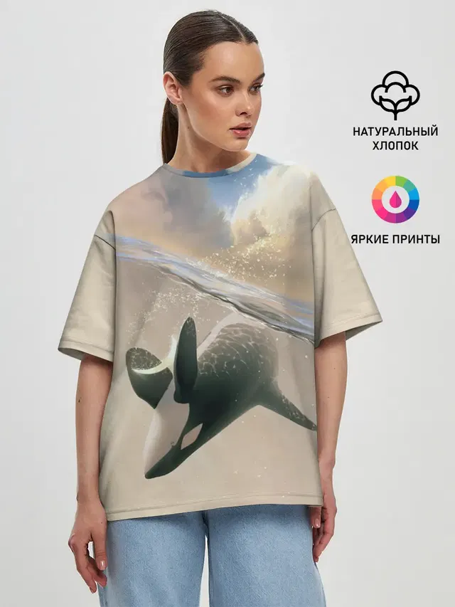 Женская футболка оверсайз