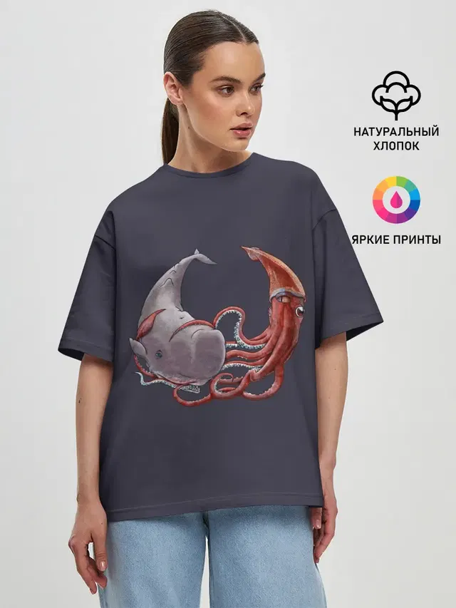Женская футболка оверсайз
