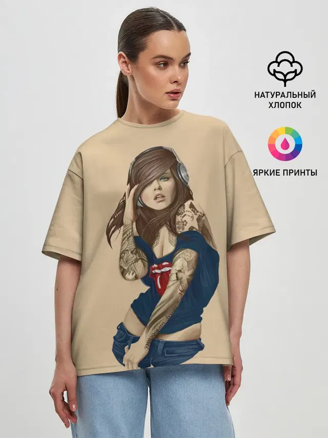 Женская футболка оверсайз