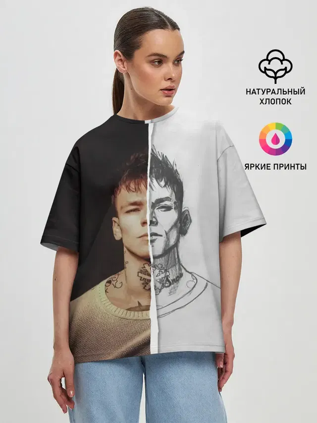 Женская футболка оверсайз