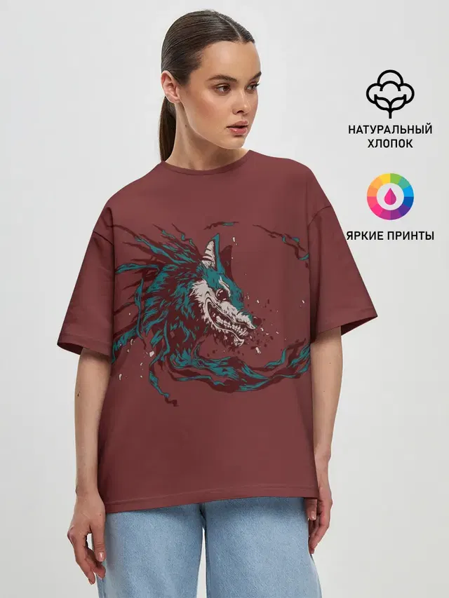 Женская футболка оверсайз