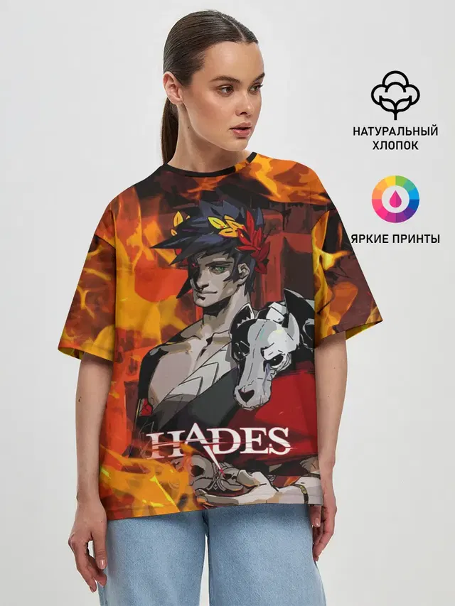 Женская футболка оверсайз с принтом «Hades»