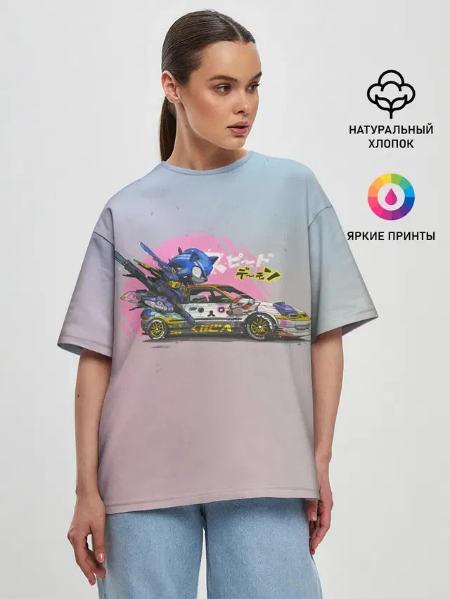 Женская футболка оверсайз
