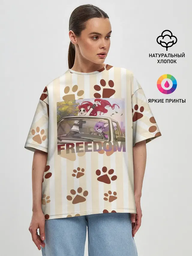 Женская футболка оверсайз