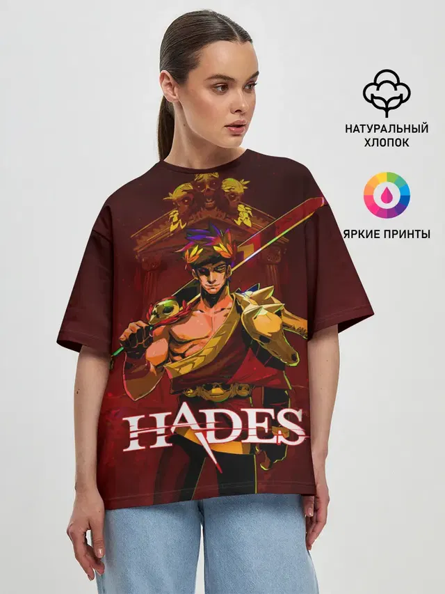 Женская футболка оверсайз с принтом «Zagreus Hades»
