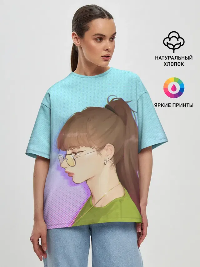 Женская футболка оверсайз с принтом «BlackPink — Lalalalisa»