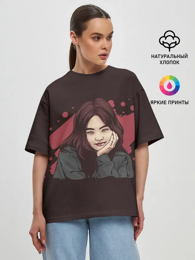 Женская футболка оверсайз