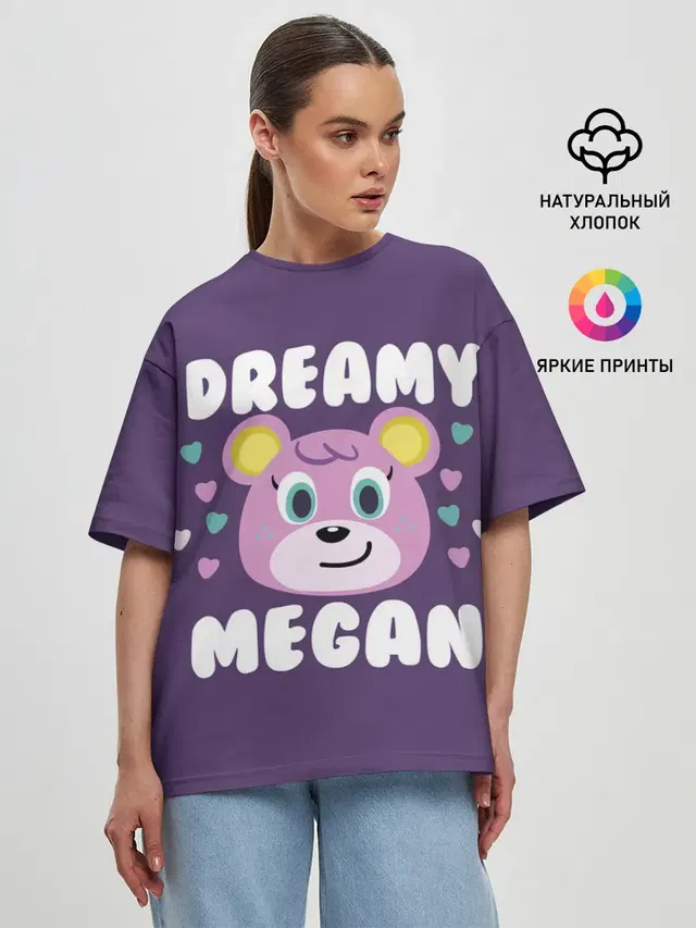 Женская футболка оверсайз с принтом «Animal Crossing — Dreamy Megan»