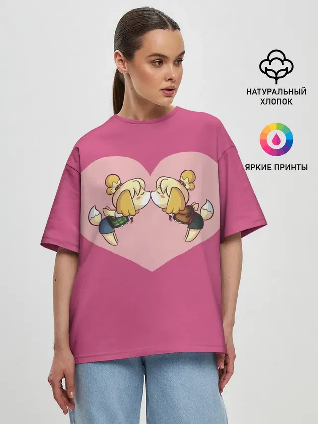 Женская футболка оверсайз с принтом «Animal Crossing — Sweet Isabelle»