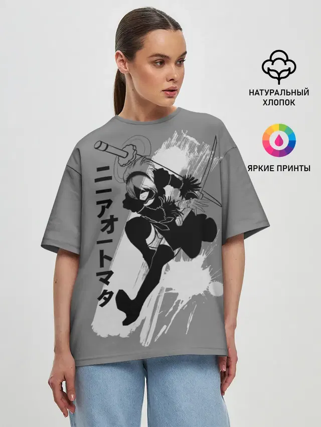 Женская футболка оверсайз с принтом «Katana»