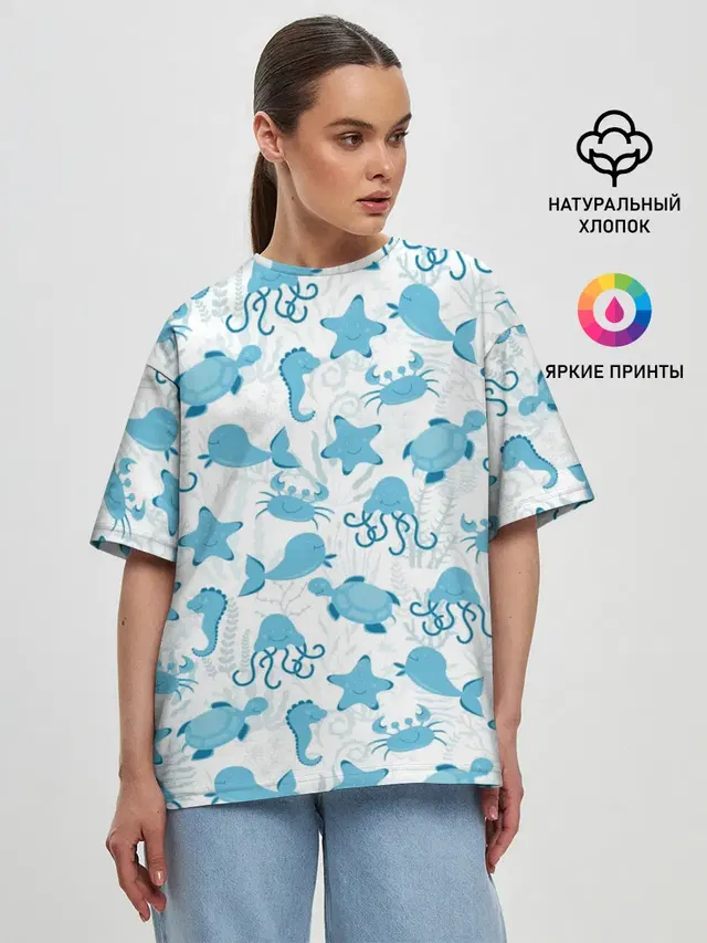 Женская футболка оверсайз