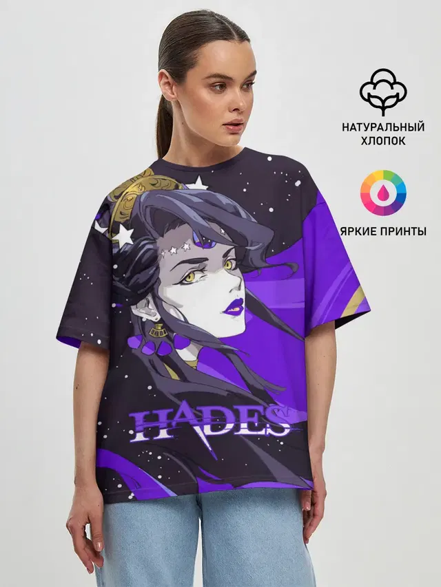 Женская футболка оверсайз с принтом «Hades Nyx»