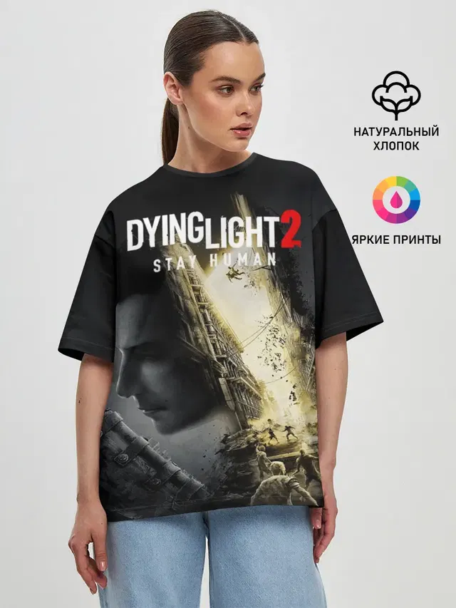 Женская футболка оверсайз с принтом «Dying Light — Dying Light 2 Deluxe»