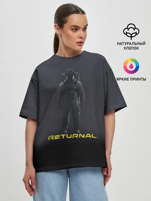 Женская футболка оверсайз с принтом «Игры — Returnal»